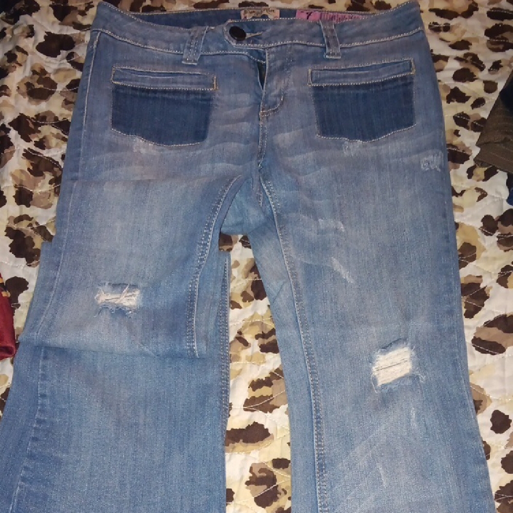 Indigo Blue Light Denim Boot Cut Jeans